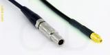 Coaxial Cable, L00 (Lemo 00 compatible) to MMCX plug (male contact), RG174, 1 foot, 50 ohm