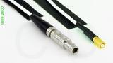 Coaxial Cable, L00 (Lemo 00 compatible) to 5-44 (mini-Microdot compatible), RG196 low noise, 1 foot, 50 ohm