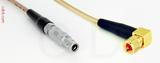 Coaxial Cable, L00 (Lemo 00 compatible) to 10-32 (Microdot compatible) 90 degree (right angle), RG316, 1 foot, 50 ohm