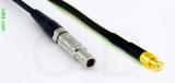 Coaxial Cable, L00 (Lemo 00 compatible) to MCX plug (male contact), RG174, 1 foot, 50 ohm