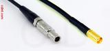 Coaxial Cable, L00 (Lemo 00 compatible) to MCX jack (female contact), RG174 low loss, 6 foot, 50 ohm