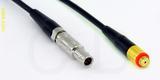 Coaxial Cable, L00 (Lemo 00 compatible) to 10-32 (Microdot compatible) female, RG174 flexible (TPR jacket), 1 foot, 50 ohm