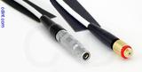 Coaxial Cable, L00 (Lemo 00 compatible) to 10-32 (Microdot compatible) female, RG188, 1 foot, 50 ohm