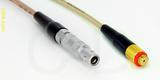 Coaxial Cable, L00 (Lemo 00 compatible) to 10-32 (Microdot compatible) female, RG316, 1 foot, 50 ohm