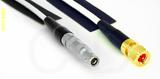 Coaxial Cable, L00 (Lemo 00 compatible) to 10-32 hex (Microdot compatible), RG188, 1 foot, 50 ohm