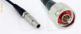 Coaxial Cable, L00 (Lemo 00 compatible) to N, RG174 low loss, 1 foot, 50 ohm