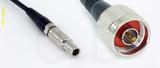 Coaxial Cable, L00 (Lemo 00 compatible) to N, RG174 flexible (TPR jacket), 1 foot, 50 ohm