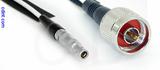 Coaxial Cable, L00 (Lemo 00 compatible) to N, RG188, 1 foot, 50 ohm