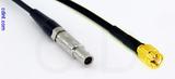 Coaxial Cable, L00 (Lemo 00 compatible) to SSMA, RG174 low loss, 1 foot, 50 ohm