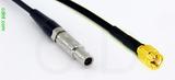 Coaxial Cable, L00 (Lemo 00 compatible) to SSMA, RG174 flexible (TPR jacket), 1 foot, 50 ohm