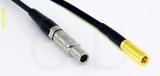 Coaxial Cable, L00 (Lemo 00 compatible) to SSMB, RG174 low noise, 1 foot, 50 ohm