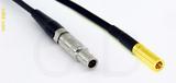 Coaxial Cable, L00 (Lemo 00 compatible) to SSMB, RG174 flexible (TPR jacket), 1 foot, 50 ohm