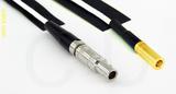 Coaxial Cable, L00 (Lemo 00 compatible) to SSMB, RG196 low noise, 1 foot, 50 ohm