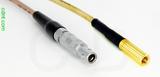 Coaxial Cable, L00 (Lemo 00 compatible) to SSMB, RG316, 1 foot, 50 ohm