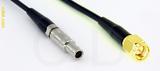 Coaxial Cable, L00 (Lemo 00 compatible) to SMA, RG174 low loss, 1 foot, 50 ohm