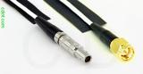 Coaxial Cable, L00 (Lemo 00 compatible) to SMA, RG196 low noise, 1 foot, 50 ohm