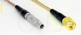 Coaxial Cable, L00 (Lemo 00 compatible) to SMA, RG316, 40 foot, 50 ohm