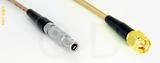 Coaxial Cable, L00 (Lemo 00 compatible) to SMA, RG316 double shielded, 1 foot, 50 ohm