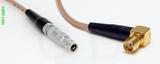 Coaxial Cable, L00 (Lemo 00 compatible) to SMA 90 degree (right angle) female, RG316, 1 foot, 50 ohm