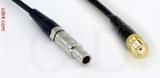 Coaxial Cable, L00 (Lemo 00 compatible) to SMA female, RG174 flexible (TPR jacket), 1 foot, 50 ohm