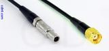 Coaxial Cable, L00 (Lemo 00 compatible) to SMA reverse polarity, RG174, 1 foot, 50 ohm