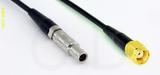 Coaxial Cable, L00 (Lemo 00 compatible) to SMA reverse polarity, RG174 low loss, 1 foot, 50 ohm