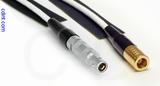 Coaxial Cable, L00 (Lemo 00 compatible) to SMB plug (female contact), RG188, 1 foot, 50 ohm