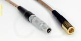 Coaxial Cable, L00 (Lemo 00 compatible) to SMB plug (female contact), RG316 double shielded, 1 foot, 50 ohm
