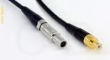 Coaxial Cable, L00 (Lemo 00 compatible) to SMB jack (male contact), RG174, 1 foot, 50 ohm