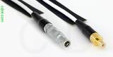 Coaxial Cable, L00 (Lemo 00 compatible) to SMB jack (male contact), RG188, 1 foot, 50 ohm