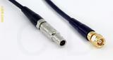 Coaxial Cable, L00 (Lemo 00 compatible) to SMC (Subvis), RG174 low loss, 1 foot, 50 ohm