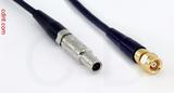 Coaxial Cable, L00 (Lemo 00 compatible) to SMC (Subvis), RG174 flexible (TPR jacket), 1 foot, 50 ohm