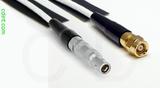 Coaxial Cable, L00 (Lemo 00 compatible) to SMC (Subvis), RG188, 10 foot, 50 ohm