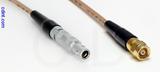 Coaxial Cable, L00 (Lemo 00 compatible) to SMC (Subvis), RG316, 1 foot, 50 ohm