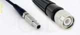 Coaxial Cable, L00 (Lemo 00 compatible) to TNC, RG174 flexible (TPR jacket), 1 foot, 50 ohm