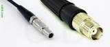 Coaxial Cable, L00 (Lemo 00 compatible) to TNC female, RG174 flexible (TPR jacket), 1 foot, 50 ohm