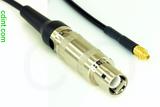 Coaxial Cable, L1 (Lemo 1 compatible) to MMCX plug (male contact), RG174, 1 foot, 50 ohm