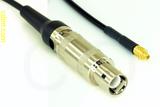 Coaxial Cable, L1 (Lemo 1 compatible) to MMCX plug (male contact), RG174 flexible (TPR jacket), 1 foot, 50 ohm