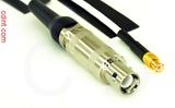 Coaxial Cable, L1 (Lemo 1 compatible) to MCX plug (male contact), RG188, 1 foot, 50 ohm