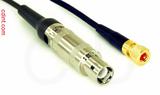 Coaxial Cable, L1 (Lemo 1 compatible) to 10-32 hex (Microdot compatible), RG174, 1 foot, 50 ohm