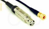 Coaxial Cable, L1 (Lemo 1 compatible) to 10-32 hex (Microdot compatible), RG174 flexible (TPR jacket), 1 foot, 50 ohm