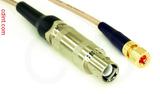 Coaxial Cable, L1 (Lemo 1 compatible) to 10-32 hex (Microdot compatible), RG316, 1 foot, 50 ohm