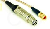 Coaxial Cable, L1 (Lemo 1 compatible) to 10-32 (Microdot compatible), RG316, 1 foot, 50 ohm