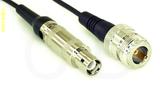 Coaxial Cable, L1 (Lemo 1 compatible) to N female, RG174 flexible (TPR jacket), 1 foot, 50 ohm