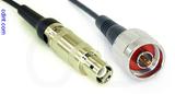 Coaxial Cable, L1 (Lemo 1 compatible) to N, RG174 low loss, 10 foot, 50 ohm