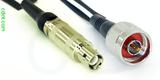 Coaxial Cable, L1 (Lemo 1 compatible) to N, RG188, 1 foot, 50 ohm