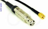 Coaxial Cable, L1 (Lemo 1 compatible) to SSMA, RG174 low noise, 1 foot, 50 ohm