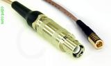 Coaxial Cable, L1 (Lemo 1 compatible) to SMB plug (female contact), RG316, 1 foot, 50 ohm