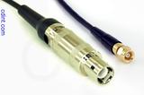 Coaxial Cable, L1 (Lemo 1 compatible) to SMC (Subvis), RG174 low noise, 1 foot, 50 ohm