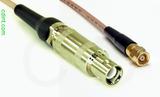 Coaxial Cable, L1 (Lemo 1 compatible) to SMC (Subvis), RG316 double shielded, 1 foot, 50 ohm